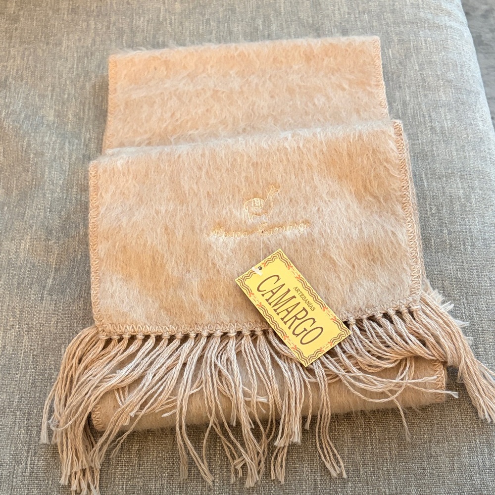 Camargo Tan Fringe Scarf